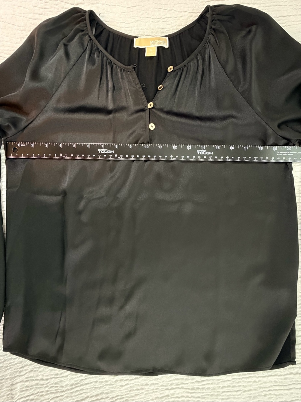 MICHAEL Michael Kors Black Satin Button-Front Blouse NWOT - Picture 10 of 10